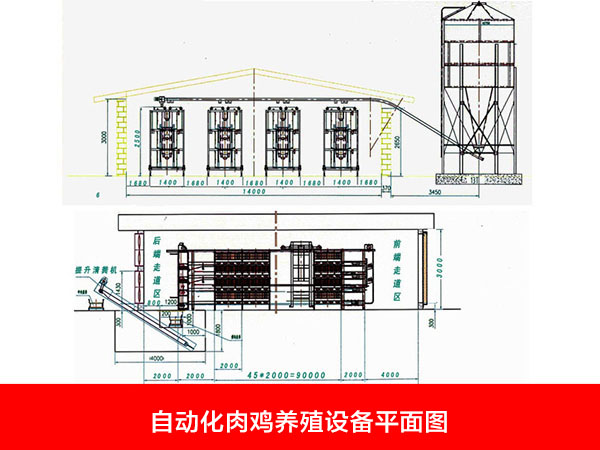 自動化肉雞養殖設備平面圖